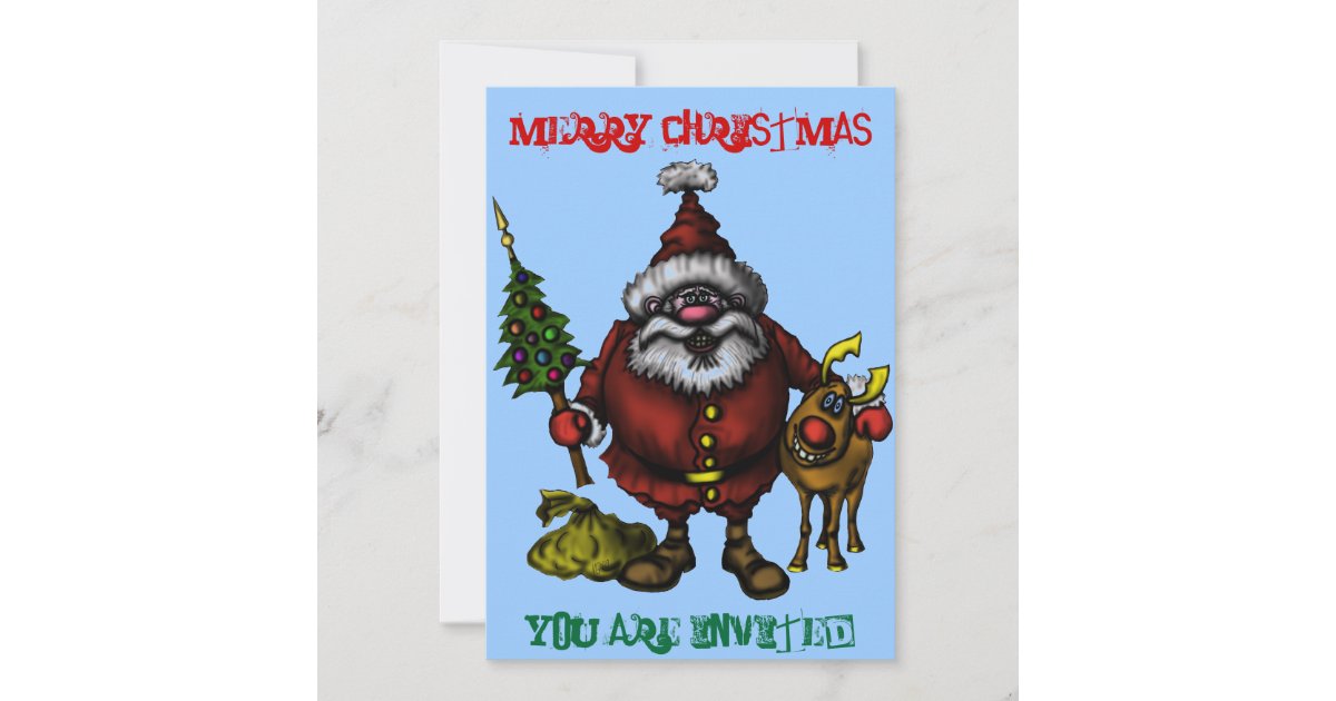 Funny Christmas invitation card | Zazzle