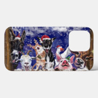 Funny Christmas iPhone Case Happy Animal Party