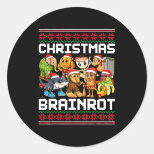 Funny Christmas Italian Brain Rot For Men Women Bo Classic Round Sticker