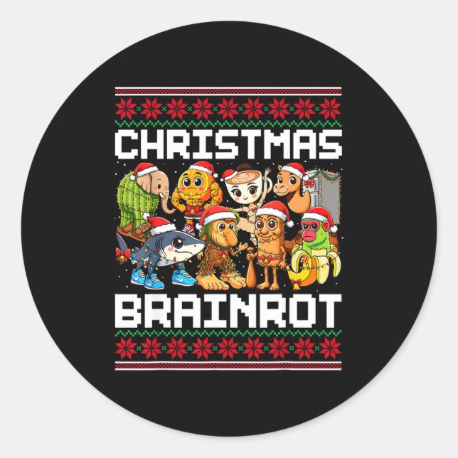 Funny Christmas Italian Brain Rot For Men Women Bo Classic Round Sticker (Front)