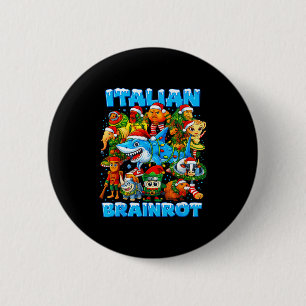 Funny Christmas Italian Brain Rot Italian Brainrot 2 Inch Round Button