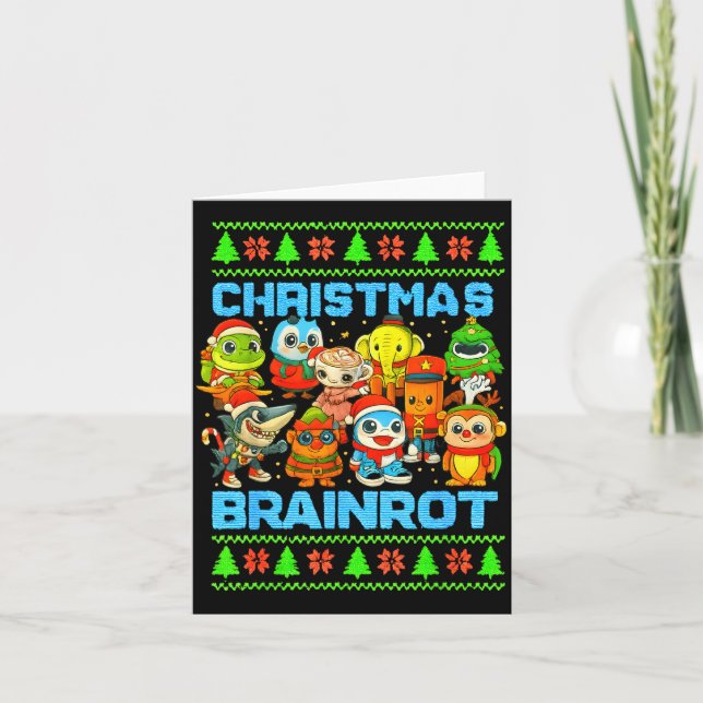 Funny Christmas Italian Brain Rot Italian Brainrot Card (Front)