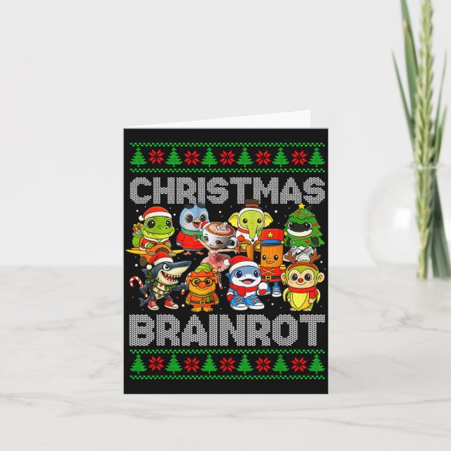 Funny Christmas Italian Brain Rot Italian Brainrot Card (Front)