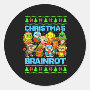Funny Christmas Italian Brain Rot Italian Brainrot Classic Round Sticker