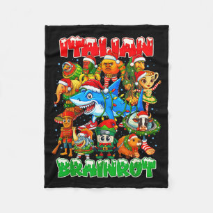 Funny Christmas Italian Brain Rot Italian Brainrot Fleece Blanket