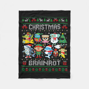 Funny Christmas Italian Brain Rot Italian Brainrot Fleece Blanket