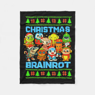 Funny Christmas Italian Brain Rot Italian Brainrot Fleece Blanket