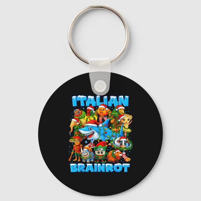 Funny Christmas Italian Brain Rot Italian Brainrot Keychain (Front)