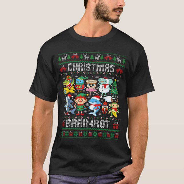 Funny Christmas Italian Brain Rot Italian Brainrot T-Shirt (Front)