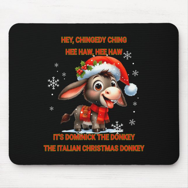 Funny Christmas Italian Christmas Dominick The  Mouse Pad (Front)