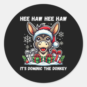 Funny Christmas Italian Christmas Donkey Dominic T Classic Round Sticker