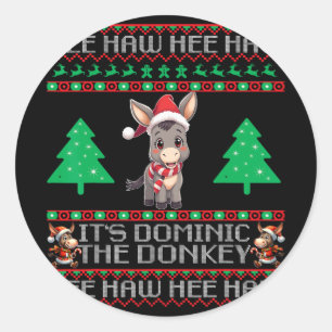 Funny Christmas Italian Christmas Donkey Dominic T Classic Round Sticker