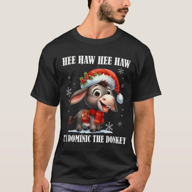 Funny Christmas Italian Christmas Donkey Dominic T-Shirt (Front)
