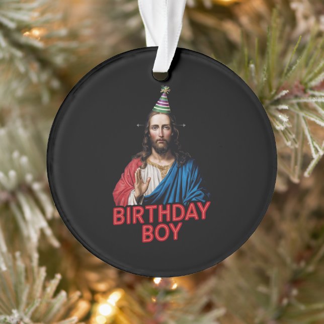 Funny Christmas Jesus Birthday Boy  Ornament (Tree)