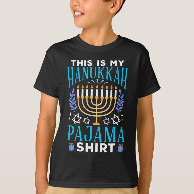 Funny Christmas Jewish Hanukkah Pajama T-Shirt (Front)