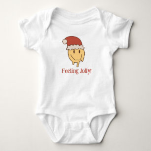 Funny Christmas Jolly Trippy Smile Santa Baby Bodysuit