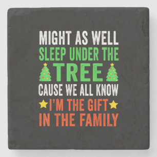 Funny Christmas Kids Christmas Pyjamas Girls Boys Stone Coaster