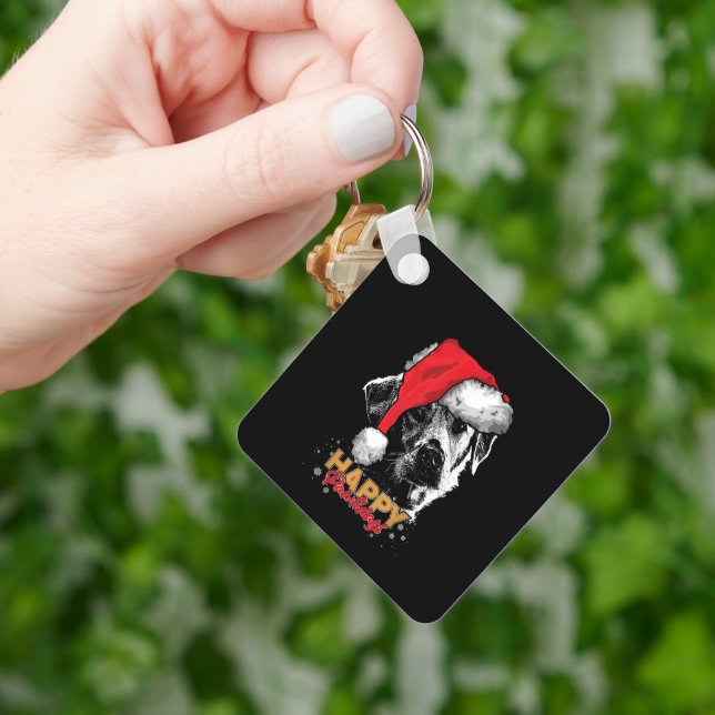 Funny Christmas Labrador Happy Pawliday Keychain (Hand)