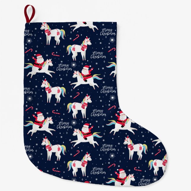 Funny Christmas Large Christmas Stocking (Front)