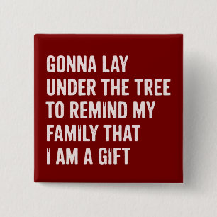 Funny Christmas Lay Under The Tree Xmas Gifts 2 Inch Square Button
