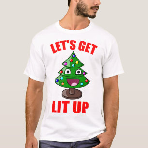 Funny Christmas Lets Get Lit Up T-Shirt