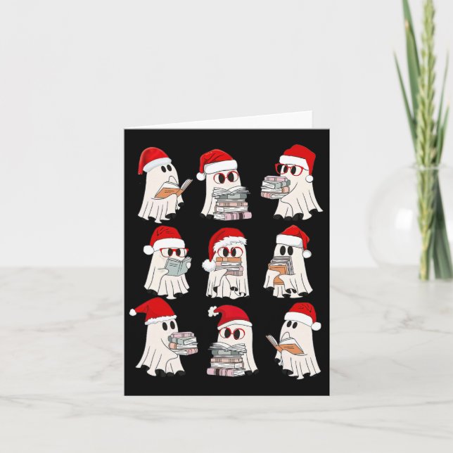 Funny Christmas Library Teacher  Card (Front)