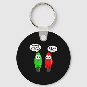 Funny Christmas Lights Joke Light Bulb Working Off Keychain