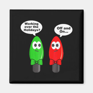 Funny Christmas Lights Joke Light Bulb Working Off Magnet