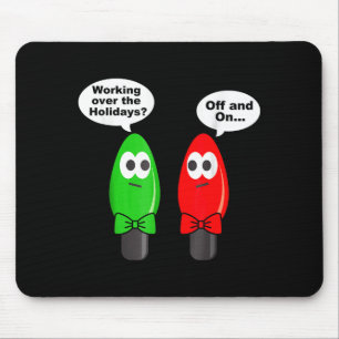 Funny Christmas Lights Joke Light Bulb Working Off Mouse Pad