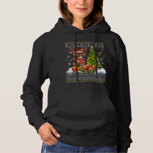 Funny Christmas Lights Poodle Dog Funny Xmas Ugly Hoodie