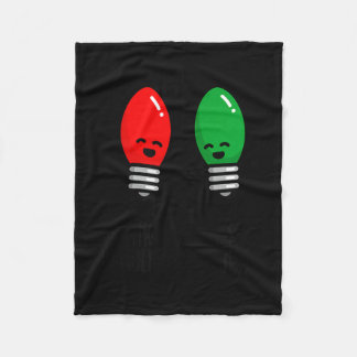 Funny Christmas Lights Pun Working Over Holidays_ Fleece Blanket