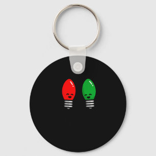 Funny Christmas Lights Pun Working Over Holidays_ Keychain