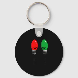 Funny Christmas Lights Pun Working Over Holidays_ Keychain