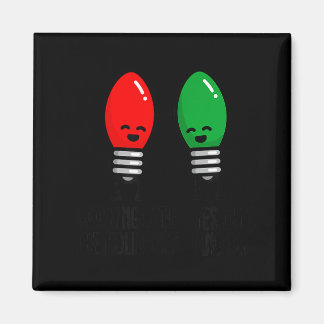 Funny Christmas Lights Pun Working Over Holidays_ Magnet