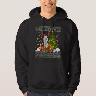 Funny Christmas Lights Westie Dog Funny Xmas Ugly  Hoodie
