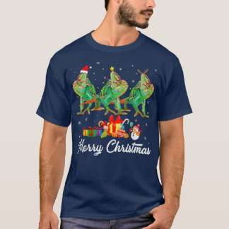 Funny Christmas Lights Xmas Pajama Chameleon Anima T-Shirt