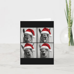 Funny Christmas Llama Santa Photo Booth  Card
