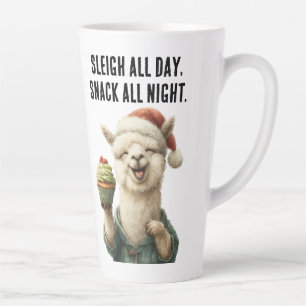 Funny Christmas Llama – Sleigh & Snack Latte Mug