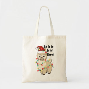 Funny Christmas Llama Tote Bag