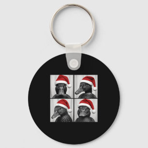 Funny Christmas Mallard Duck Santa Photo Booth Keychain