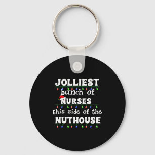 Funny Christmas Matching Group Work Jolliest Bunch Keychain