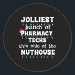 Funny Christmas Matching Group Work Pharmacy Techn Classic Round Sticker<br><div class="desc">Funny Christmas Matching Group Work Pharmacy Technician</div>