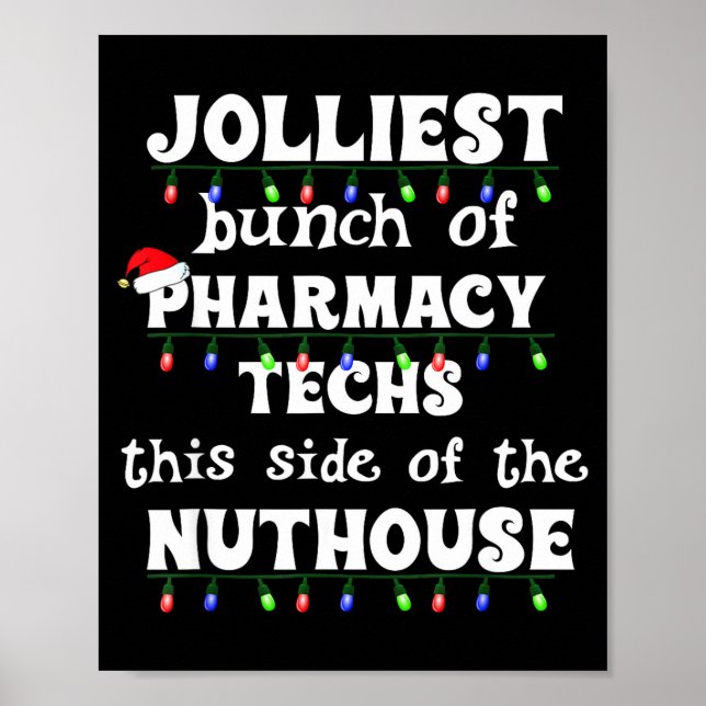 Funny Christmas Matching Group Work Pharmacy Techn Poster (Front)