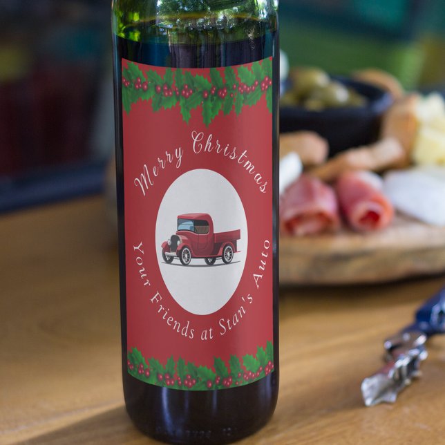 Funny Christmas  Mechanic Auto Repair  Wine Label (Creator Uploaded)