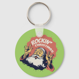 Funny Christmas Meme 2020 Rockin Santa Keychain