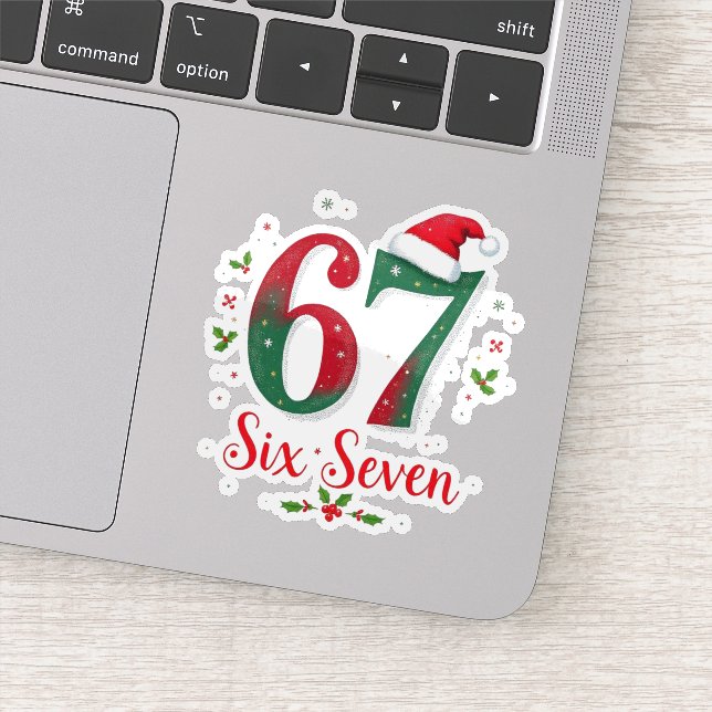 Funny Christmas Meme Six Seven 67 6 7 Holiday (Detail)