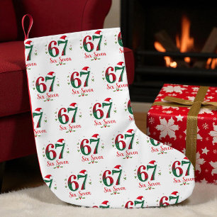 Funny Christmas Meme Six Seven 67 6 7 Holiday Small Christmas Stocking