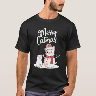Funny Christmas Merry Catmas Cat Snowcat Snowman G T-Shirt