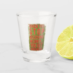Funny Christmas Message Shot Glass! Glass