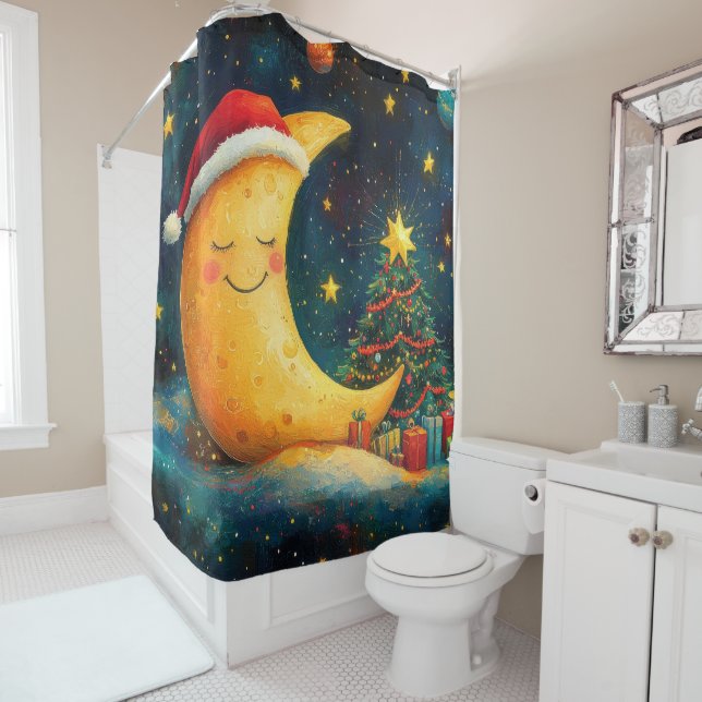 Funny Christmas Moon Galaxy Celebration (In Situ)